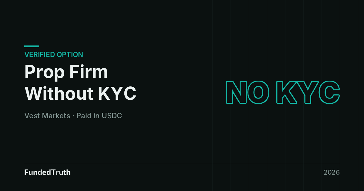 Prop firm without KYC, Vest Markets paid in USDC